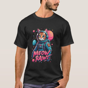 Camiseta Gato Astronauta Meow Raws Espacio Gato Gráfico par