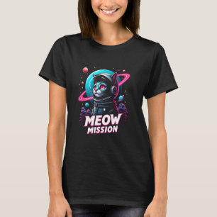 Camiseta Gato Astronauta Misión Maullar Kit de Espacio Gati