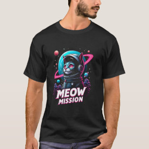 Camiseta Gato Astronauta Misión Maullar Kitten Gráfico Espa