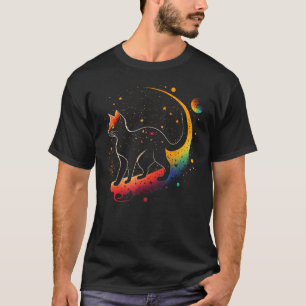 Camiseta Gato astronauta o gato divertidísimo en galaxia en