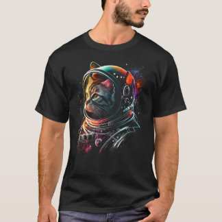 Camiseta Gato Astronauta o Gato Espacial Divertido en Gato