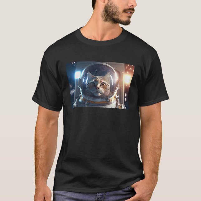 Camiseta Gato Astronauta Profundo En Espacio Cósmico (Anverso)
