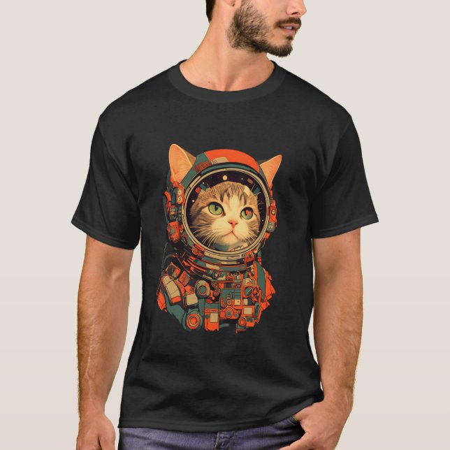 Camiseta Gato Astronauta Retro (Anverso)