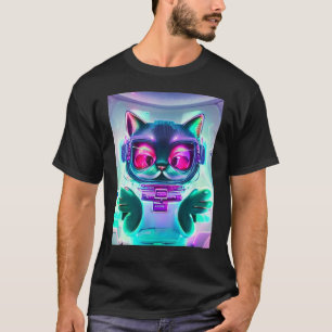 Camiseta gato astronauta Tee space cat Tee para hombres, mu