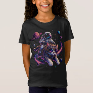 Camiseta Gato astronauta viajando por el espacio