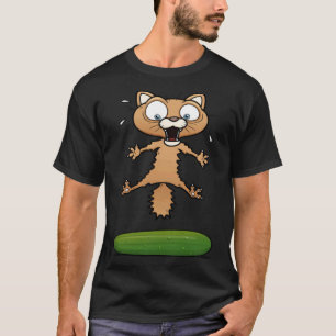 Camiseta Gato asustado del pepino Gatito