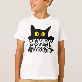 Camiseta Gato asustado en modo Halloween