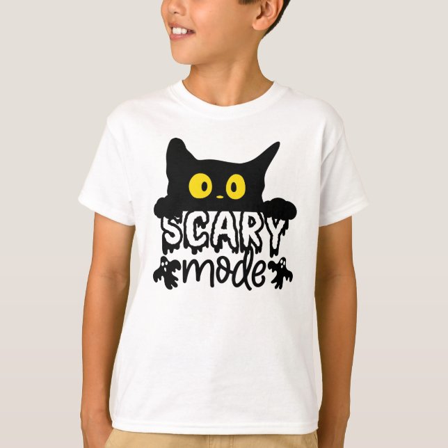 Camiseta Gato asustado en modo Halloween (Anverso)