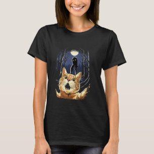 Camiseta Gato Asustado Selfie Gato Con Criptido Monstruo De