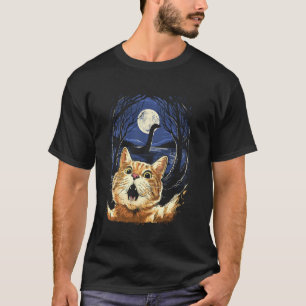 Camiseta Gato Asustado Selfie Gato Con Nessi Monstruo Del L