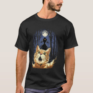 Camiseta Gato Asustado Selfie Gato Monstruo de Flatwoods Cr