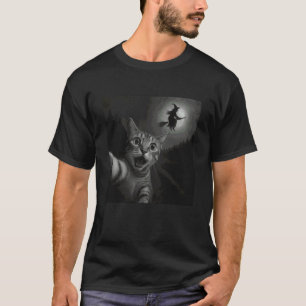 Camiseta Gato asustado sorprendido divertido selfie bruja H