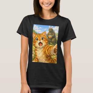 Camiseta Gato asustado y sorprendido divertido selfie con P