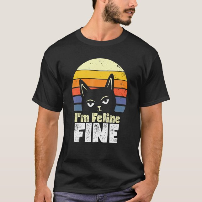 Camiseta Gato Atardecer Im Feline Fine (Anverso)