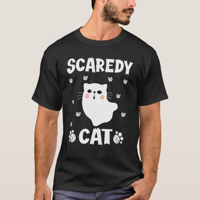 Camiseta Gato aterrador fantasma Kitten Kitty Cat Halloween (Anverso)