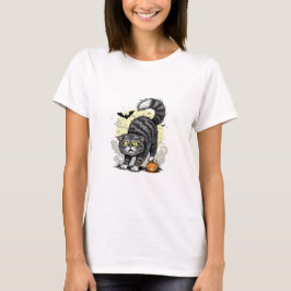 Camiseta Gato aterrador - Mujer de Halloween con fantasía