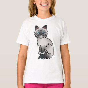 Camiseta Gato Atigrado de Punta Azul Birman / Ragdoll Dibuj