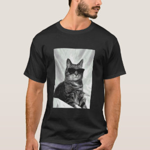 Camiseta Gato atigrado lindo con gafas de sol Foto de anima