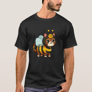 Camiseta Gato atigrado marrón abeja mascota divertido anima