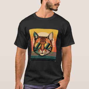 Camiseta Gato Atigrado Naranja Amistoso Con Gafas De Sol At