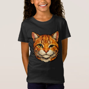 Camiseta Gato Atigrado Naranja Inquisitivo