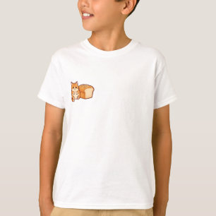 Camiseta Gato atigrado naranja jengibre con niños de pan