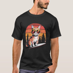 Camiseta Gato Atigrado Naranja Puesta de Sol Amistoso Con G