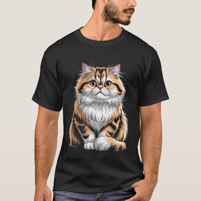 Camiseta Gato atigrado persa lindo (Anverso)