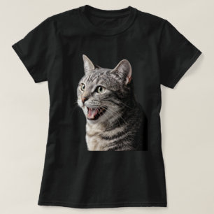 Camiseta Gato atigrado silbando Arte fotográfico realista