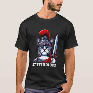 Camiseta Gato ATITUDIOSO Dios Griego Romano Gladiador Actit