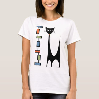 Camiseta Gato Atómico con Rectángulos Mod 1
