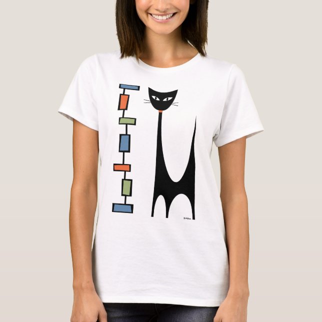 Camiseta Gato Atómico con Rectángulos Mod 1 (Anverso)
