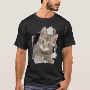 Camiseta Gato Atractivo Gatito Agrietado Gato Atigrado Gati