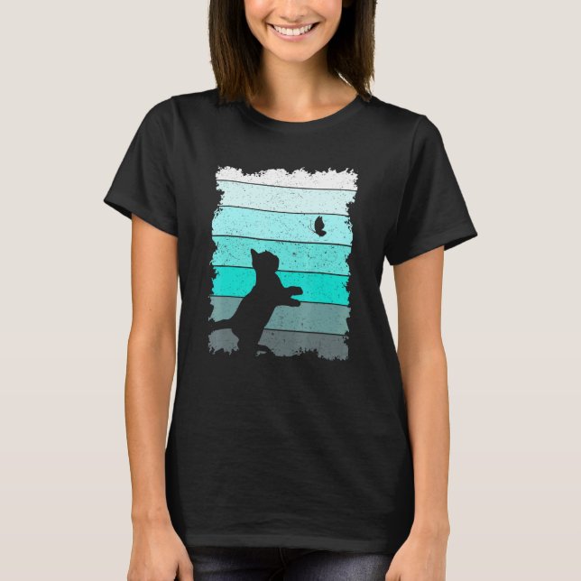 Camiseta Gato atrapa mariposa (Anverso)