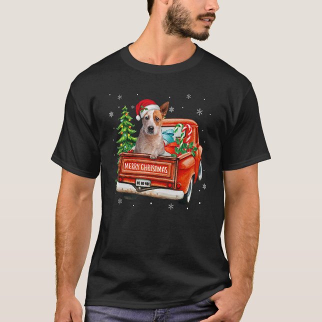 Camiseta Gato australiano de Red Heeler Ride Truck Navidade (Anverso)