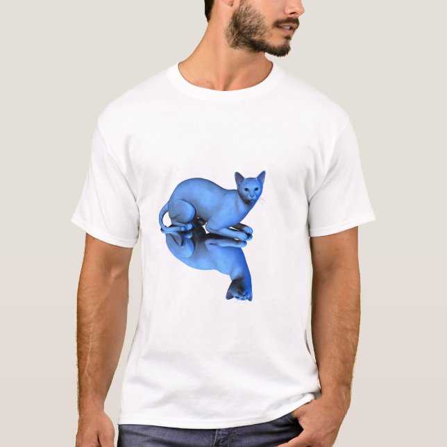 Camiseta Gato azul (Anverso)