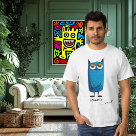 Camiseta Gato azul | CLAVE BAJA - Por diseño | Fun Casual