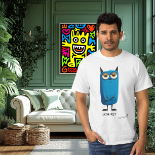 Camiseta Gato azul   CLAVE BAJA - Por diseño   Fun Casual