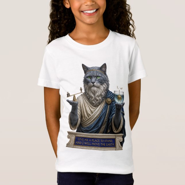 Camiseta Gato Azul Ruso Arquímedes (Anverso)