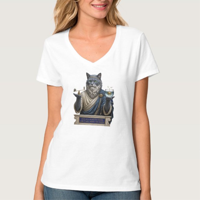 Camiseta Gato Azul Ruso Arquímedes (Anverso)