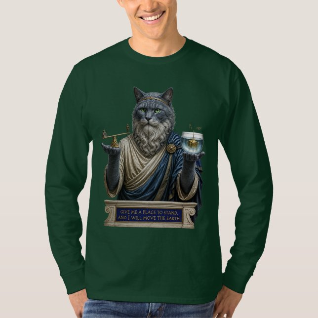 Camiseta Gato Azul Ruso Arquímedes (Anverso)