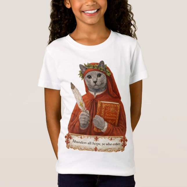 Camiseta Gato Azul Ruso Dante Alighieri (Anverso)
