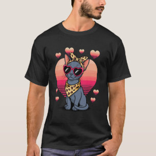 Camiseta Gato Azul Ruso Día de San Valentín
