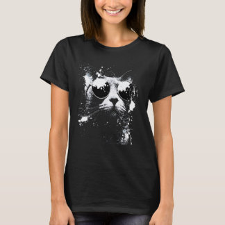 Camiseta Gato Azul Ruso Genial con Gafas de Sol Salpicadura