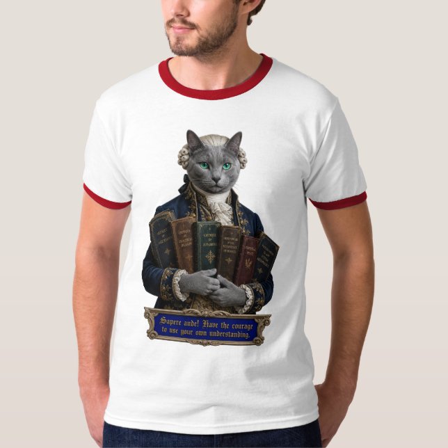 Camiseta Gato Azul Ruso Immanuel Kant (Anverso)