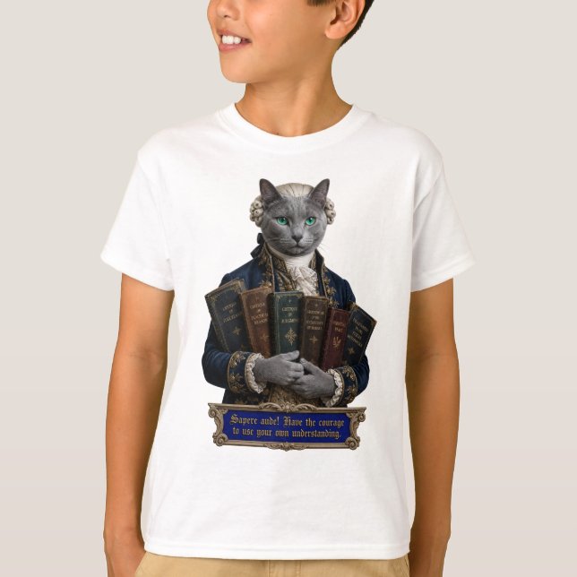 Camiseta Gato Azul Ruso Immanuel Kant (Anverso)