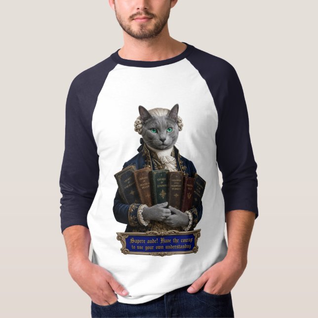 Camiseta Gato Azul Ruso Immanuel Kant (Anverso)