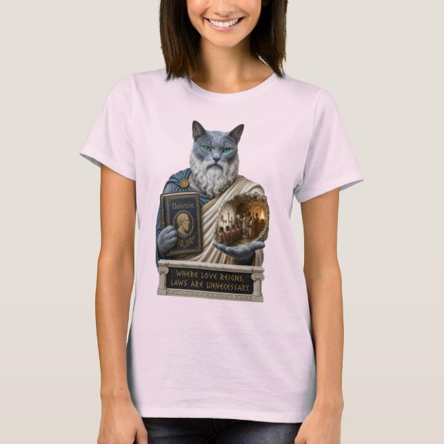 Camiseta Gato Azul Ruso Plato (Anverso)