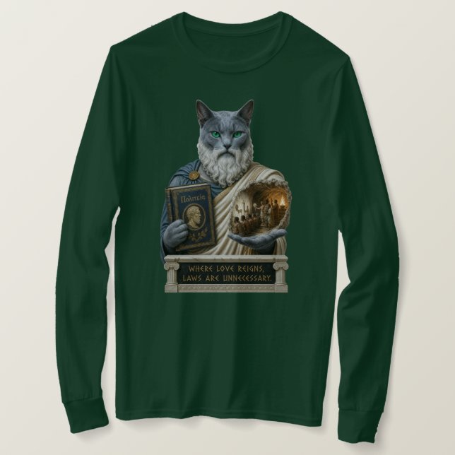 Camiseta Gato Azul Ruso Plato (Anverso del diseño)