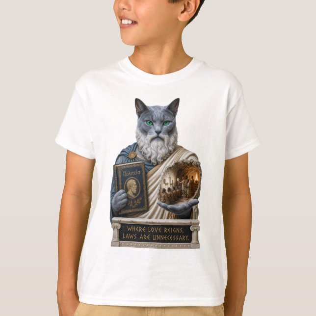 Camiseta Gato Azul Ruso Plato (Anverso)